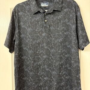 Hogan Black and White Speckled Polo Shirt